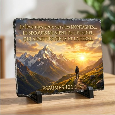Plaque en Pierre Psaume 121 : 1-2