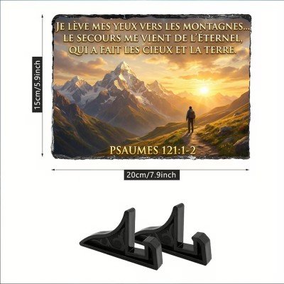 Plaque en Pierre Psaume 121 : 1-2