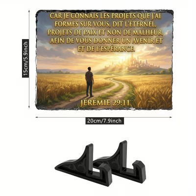 Plaque Ardoise Naturelle Jérémie 29:11 | Une Parole d'Amour