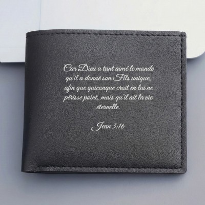 Portefeuille Chrétien Homme Jean 3:16 | Une Parole d'Amour