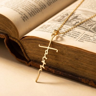 Collier Pendentif Croix "FAITH" en Acier Inox | Une Parole d'Amour
