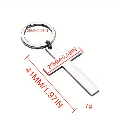 Porte-clés Croix "Jésus" en Acier Inox | Une Parole d'Amour