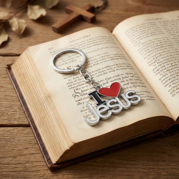 Porte-clés Chrétien "I ❤️ Jesus" - Témoignage de Foi au Quotidien