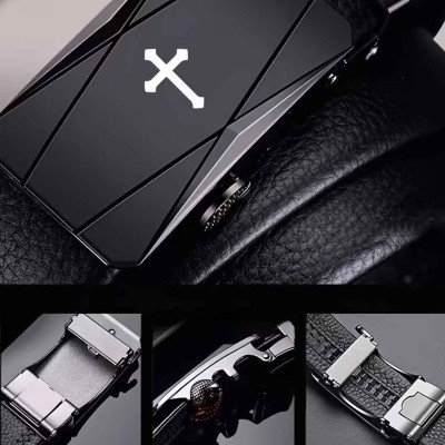 Ceinture Noire Boucle Automatique Croix | Une Parole d'Amour