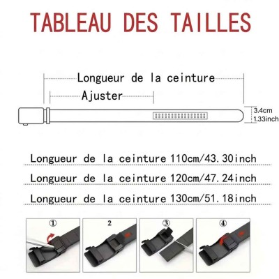 Ceinture Noire Boucle Automatique Croix | Une Parole d'Amour