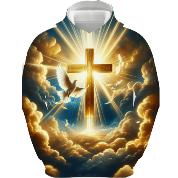 Pull à Capuche « Croix Glorieuse & Colombes »